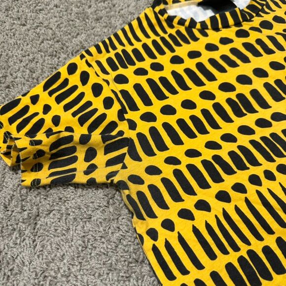 Nooworks Yellow Black Dorcas Code Cropped Top T-Shirt, Medium - Picture 2 of 7